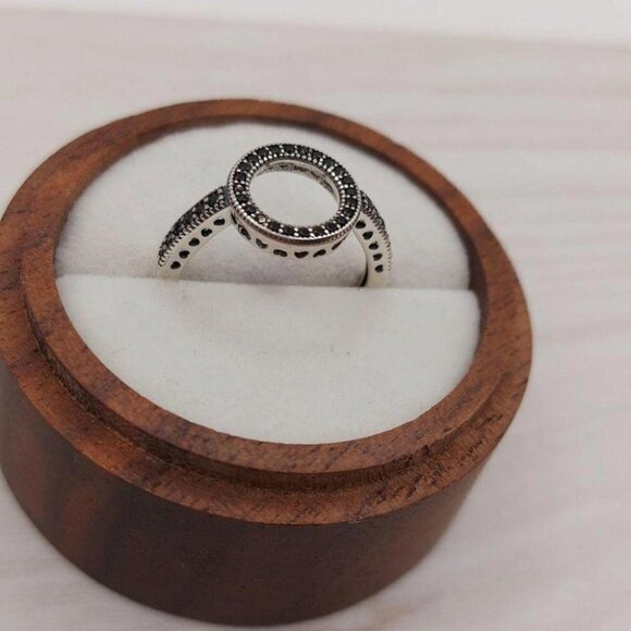 925 Sterling Silver Oxidized O Ring - Picture 3 of 6